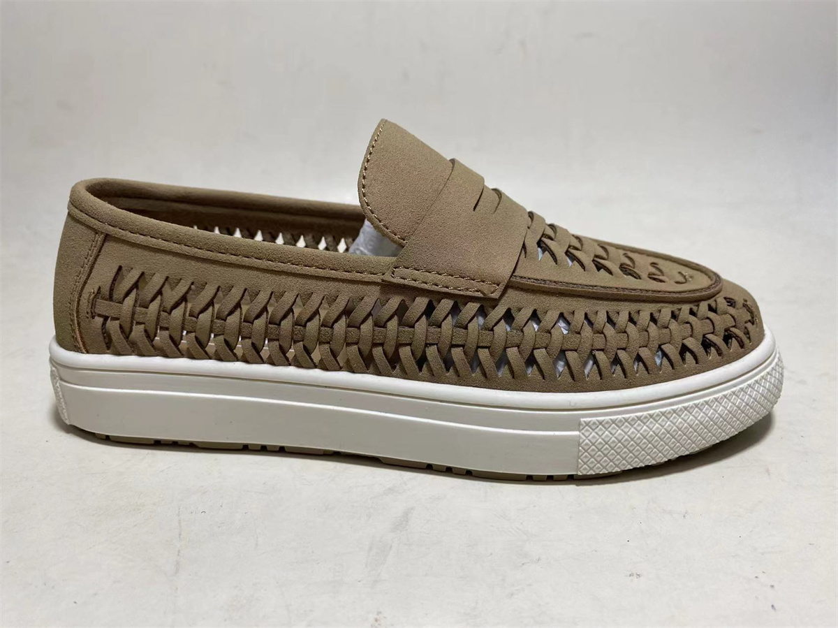 Beige-Light Ob Pu Hybrid Weave Loafer